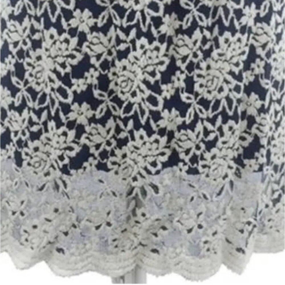 Anthropologie Floral Lace Sleeveless Scalloped Hem Cinched Waist Dress - Picture 10 of 16